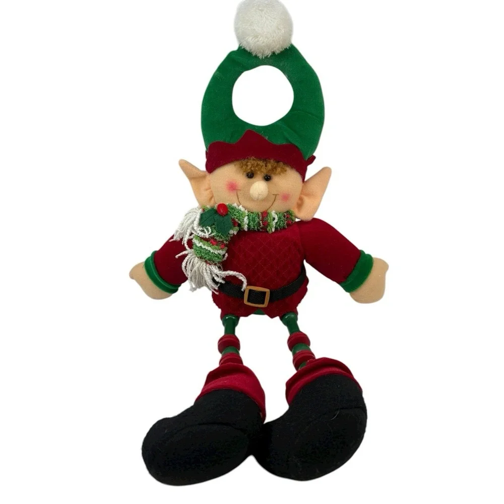 Christmas ELF Plush‎ Toy Door Hanger Red/Green , Felt,  COLLECTIBLE 22
